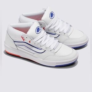 Vans Skate Zahba Mid Shoe White / Blue / Orange Mens 13.0 US